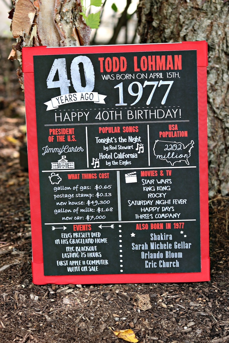 40TH BIRTHDAY DECORATIONS, 40th Party Centerpiece, Centerpiece Sticks, 40th Centerpiece, Birthday for Him, 40th Birthday Party, Black, Red image 6