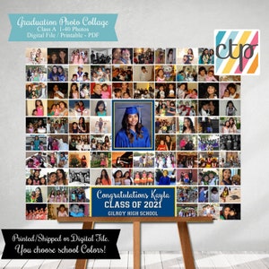 Personalized Graduation Gift, Grad Photo Collage, Class of 2024 Party Decoration, Picture Collage, Custom Made from your Photographs image 2