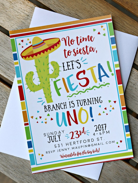 PRINTED FIESTA INVITATIONS, Fiesta Birthday Decorations, Fiesta Invite, Taco TWOsday, First Fiesta, 1st Fiesta, Mexican Fiesta, 1st Birthday Il_570xn