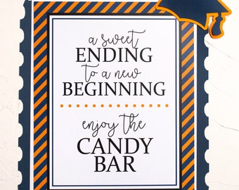 Candy Bar Sign, Graduation Sign, Graduation Party Decorations, Class of 2024, Son Graduation,