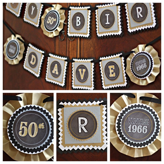 50th Birthday Party Banner Adult Birthday Party Milestone Etsy