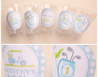 Golf Birthday Cups, A Hole In ONE, Golf Par-Tee, Golf Stickers, Golf Party Decorations, Printable or Fully Assembled