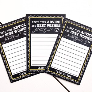 Graduation Advice Cards, Graduation Wish Cards, Graduation Party Decorations, Any School Colors!