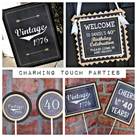 40th Birthday Party Decorations 40th Party Package 40th Etsy