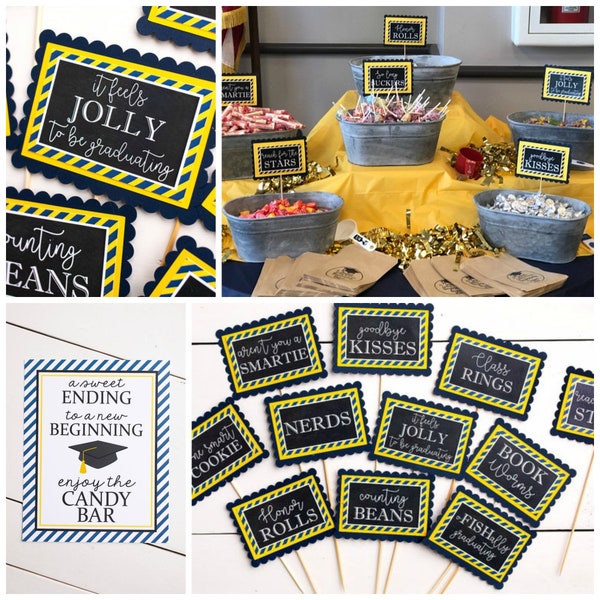 Graduation Candy Labels, Graduation Candy Bar, Class of 2024, Sweets Table, Candy Buffet, Choose Your Colors!