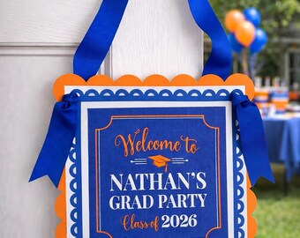 Hanging Welcome Sign for a Graduation Celebration - You Choose Colors!