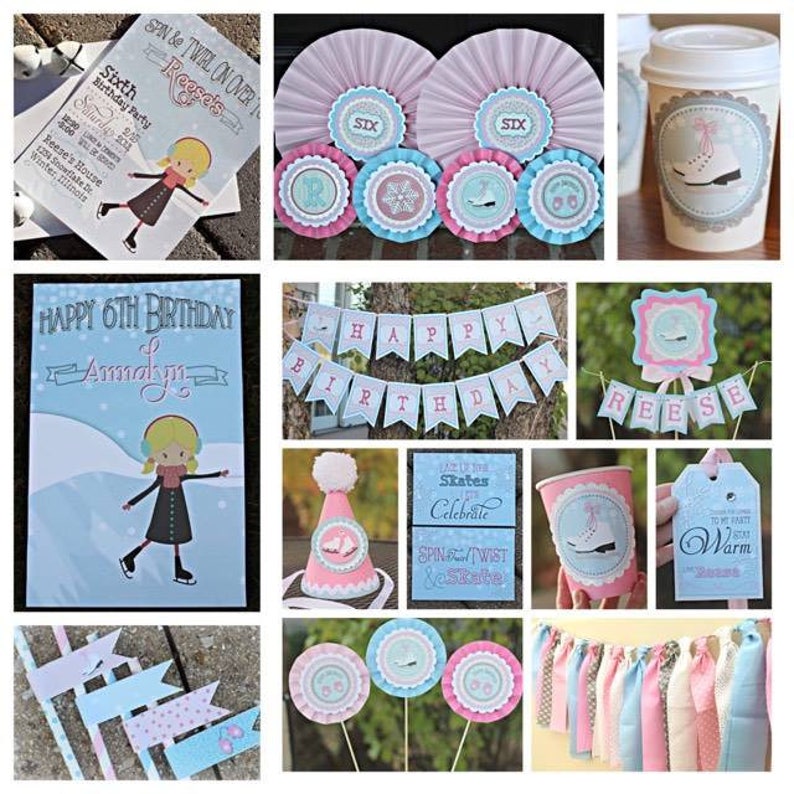ICE SKATING BIRTHDAY Party Favor Tag Ice Skating Party Etsy