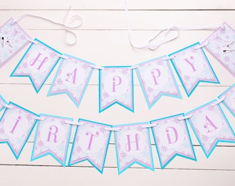 Ice Skating Birthday Banner, Personalized Figure Skate Happy Birthday Banner