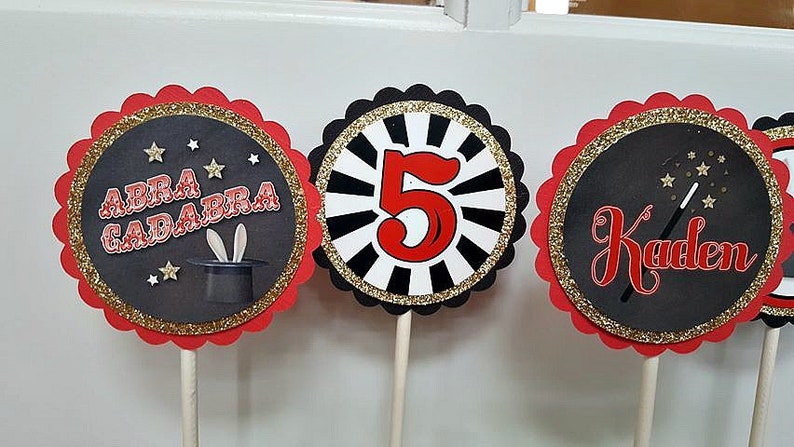 MAGIC SHOW BIRTHDAY Cupcake Toppers Magician Magic - Etsy