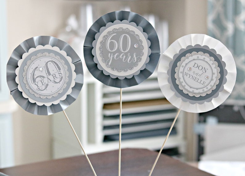 DIAMOND JUBILEE DECORATIONS 60th Wedding Anniversary Decor Etsy