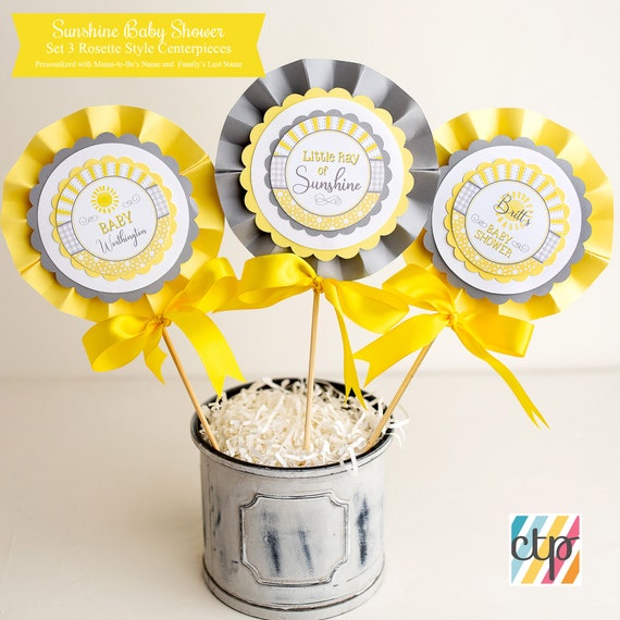 Sunshine Baby Shower, Baby Shower Centerpiece, Baby Shower Decorations