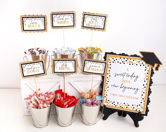 Graduation Candy Bar Sign, Candy Bar Labels, Sweets Table Signs, Class of 2024, Son Graduation, ANY SCHOOL COLORS!