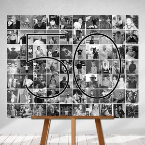 Personalized 50th Birthday Gift, Number Photo Collage, 50th Party Party Decorations, Picture Collage, Custom Made from your Photographs!