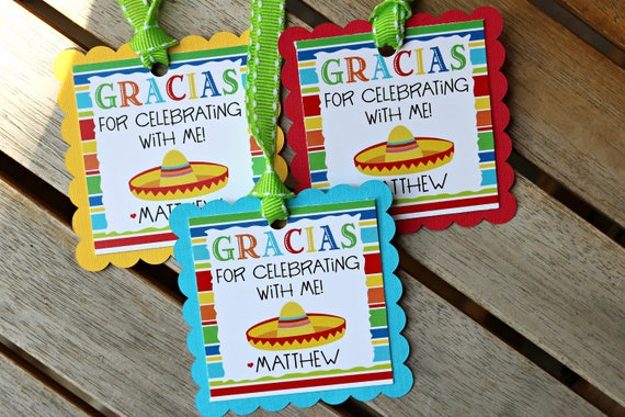 FIESTA BIRTHDAY DECORATIONS, Fiesta Favor Tags, Fiesta Party Favor, Mexican Fiesta, 1st Birthday, Taco TWOsday, Gender Neutral Il_570xn