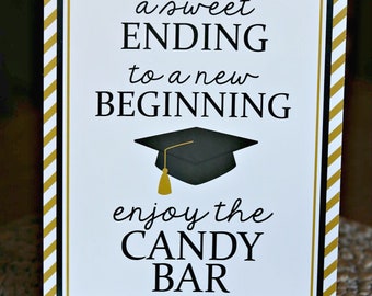 GRADUATION CANDY BUFFET, Candy Bar Sign, Grad Candy Bar, Any School Colors!