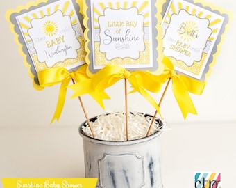 Sunshine Baby Shower, Baby Shower Centerpiece, Baby Shower Decorations, You Are My Sunshine,