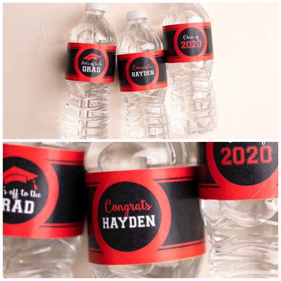 Graduation Party Decorations, Water Bottle Stickers, Water Bottle