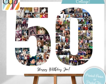 Photo Collage for 50th Birthday, Personalized 50th Birthday Gift, Custom Made from your Photographs!
