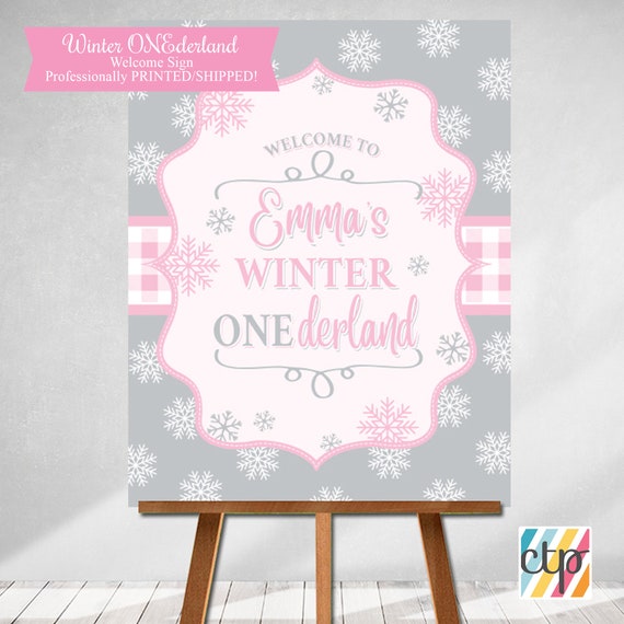 Welcome Sign, Custom Sign, First Birthday, Winter ONEderland Decorations Girl, Il_570xn