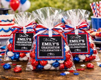 Favor Tags for a Graduation Celebration - Fully Assembled - You Choose Colors!