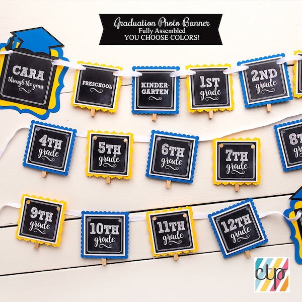 Graduation Photo Banner, Graduation Party Decorations, Grad Photo Display,