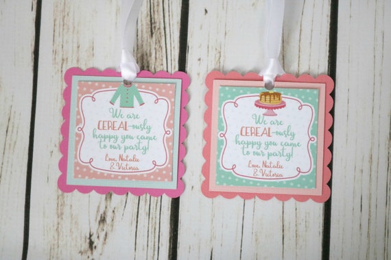 Pancakes and Pajamas Birthday Favor Tags, Girl PJ Party Decorations Il_570xn