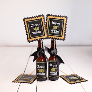 40th Birthday Centerpiece, Beer Centerpiece, Centerpiece Sticks, 40th Birthday Party Decorations, Cheers to 40 Years