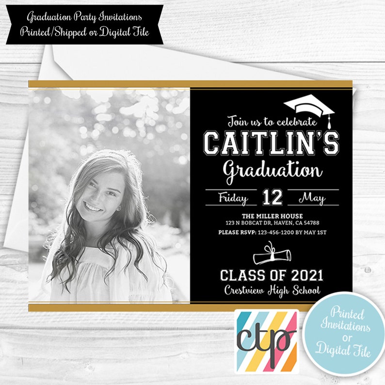 Graduation Invitation, Graduation Party Decorations, Printable, Digital Download, PDF, image 4