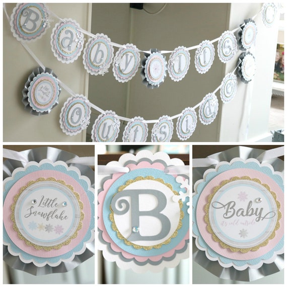 Baby It's Cold Outside Banner, Baby Shower Decorations, Little Snowflake, Gender Neutral Il_570xn