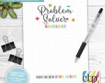Math Teacher Notepad, Personalized Notepad, Teacher Appreciation Gift, Math Teacher Gift,