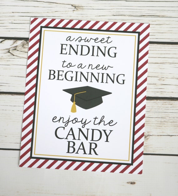 a-sweet-ending-to-a-new-beginning-8x10-favors-sign-zazzle-in-2020