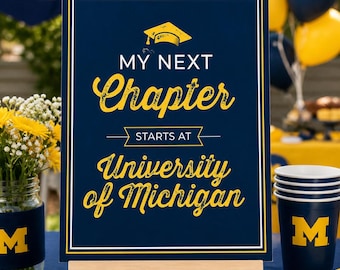 Next Chapter College Bound Sign for Graduation Celebration - 7 Size Options - You Choose Colors!