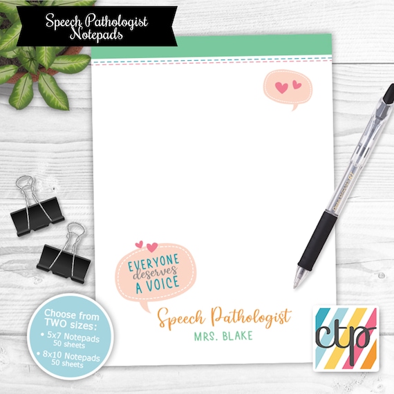 Speech Pathologist Notepad - SLP Gift - Personalized Teacher Notepad - Teacher gift - teacher notepad - personalized notepad Il_570xn