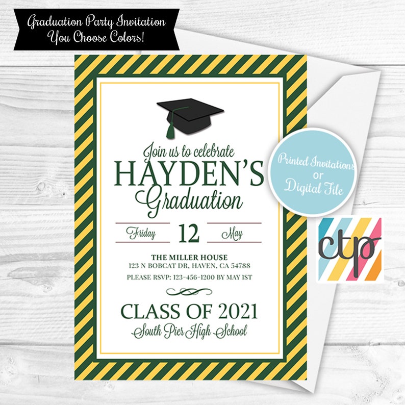 Graduation Invitation, Graduation Party Decorations, Printable, Digital Download, PDF, image 5