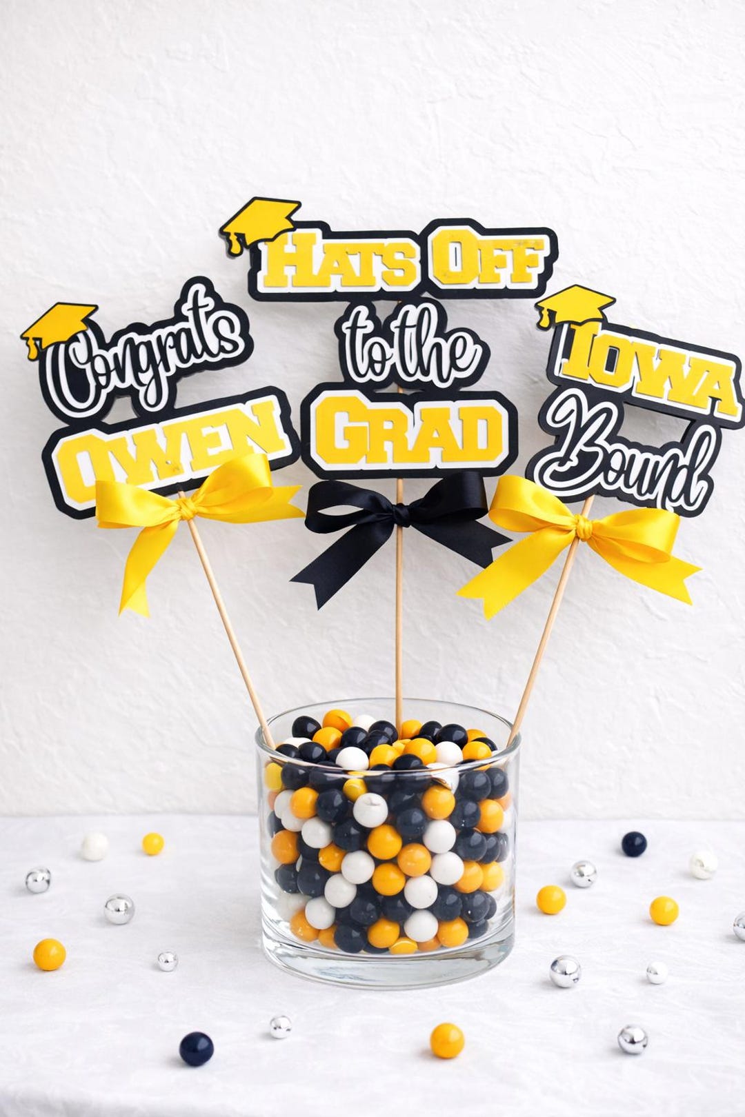 Graduation Procession Stick Centerpiece Sticks for Graduation Celebration, Set of 3 - YOU CHOOSE ...