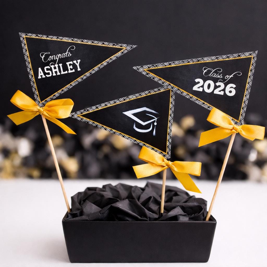 Graduation Procession Stick Centerpiece Sticks for Graduation Celebration. Set of 3 - YOU CHOOSE ...