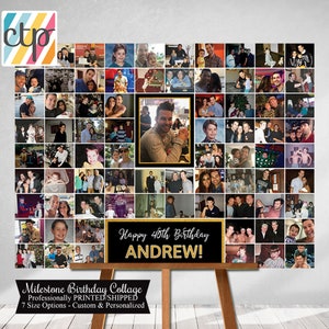 Personalized 40th Birthday Gift, Number Photo Collage, 40th Party Decoration, Picture Collage, Custom Made from your Photographs!