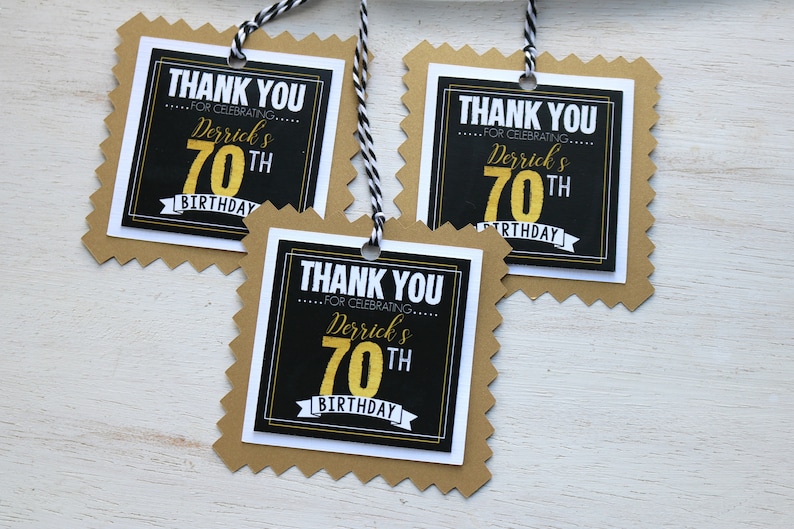 70th Birthday Party Favor Tags Gift Tags Thank You Tags - Etsy
