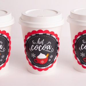 Cups, Hot Chocolate Bar, Hot Cocoa Decor, Holiday Party, Kids,
