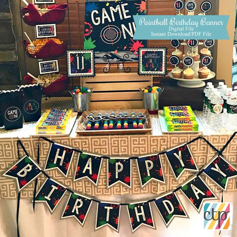 Paintball Party Stickers Power Pellets Candy Labels Etsy