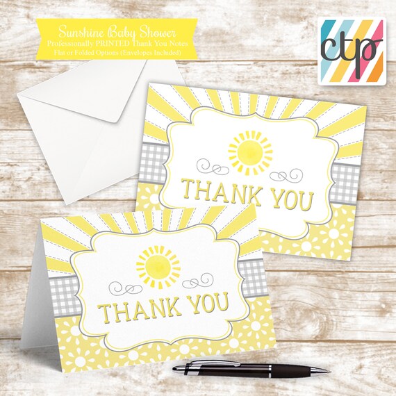 Sunshine Baby Shower, Thank You Cards, Baby Shower Decorations, You Are