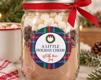 Personalized Christmas Gift Stickers, Plaid Holiday Labels for Neighbors, Teachers and Treats
