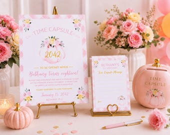 Little Pumpkin Time Capsule Sign & Cards | First Birthday Keepsake