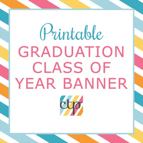 Graduation Party Decorations, Graduation Banner, Printable, Digital Download, PDF, Il_570xn