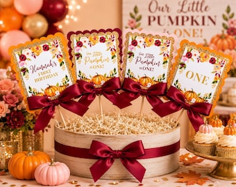 Little Pumpkin Birthday Centerpiece | Fall First Birthday Table Decor
