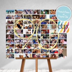 Personalized 90th Birthday Gift, Number Photo Collage, 90th Birthday Party Decorations, Picture Collage, Custom Made from your Photographs!