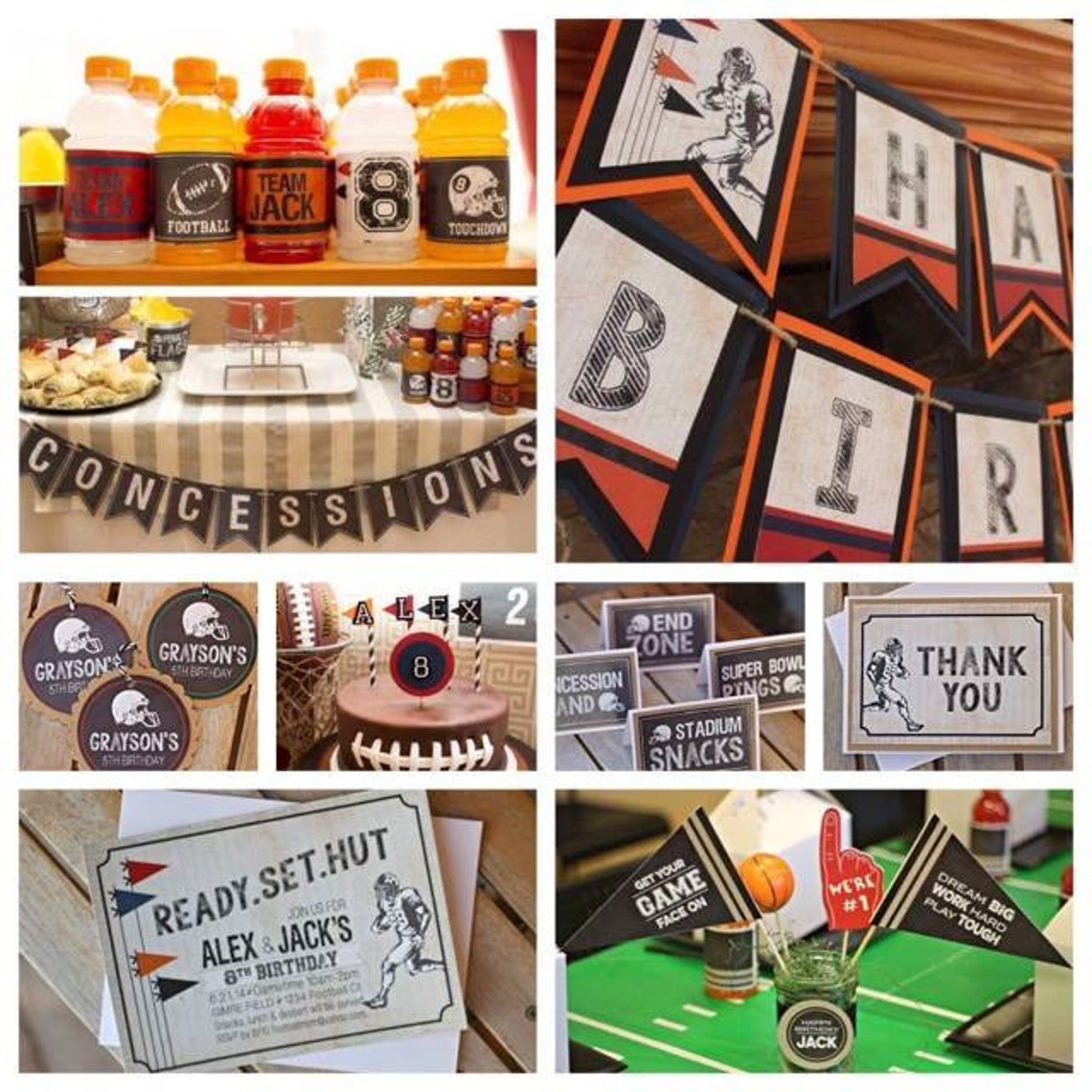 GAMETIME Football Birthday Party Decorations Printed Sign Etsy
