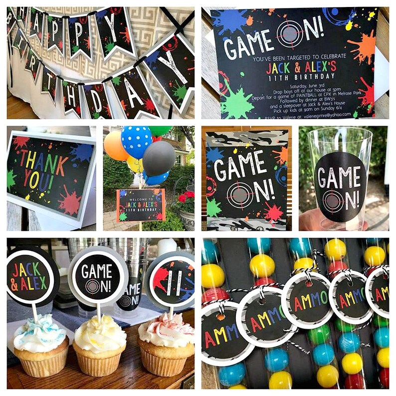 PAINTBALL PARTY DECORATIONS Paintball Birthday Decor Etsy