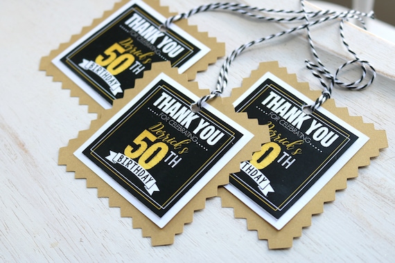 50th Anniversary Thank You Tags for Party Favors