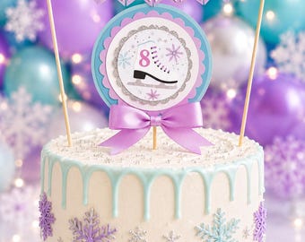 Ice Skating Cake Topper, Personalized Figure Skate Birthday Cake Decoration